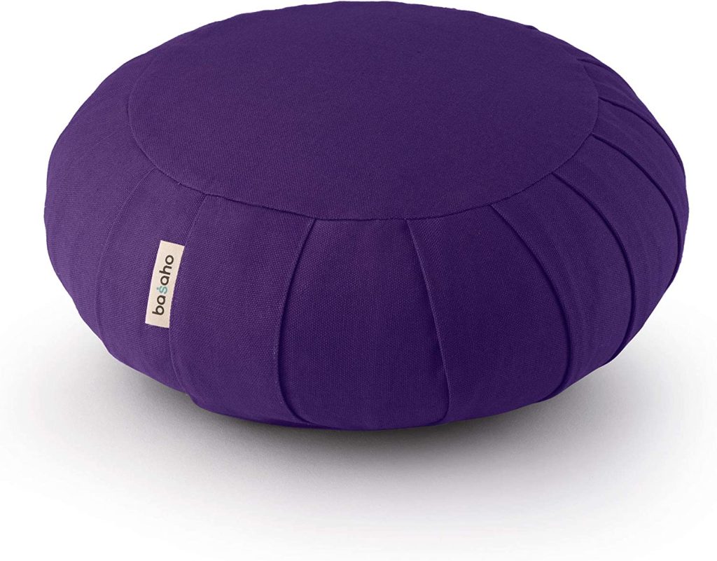 Buckwheat hull meditation cushion providing comfort and support for seated meditation practice